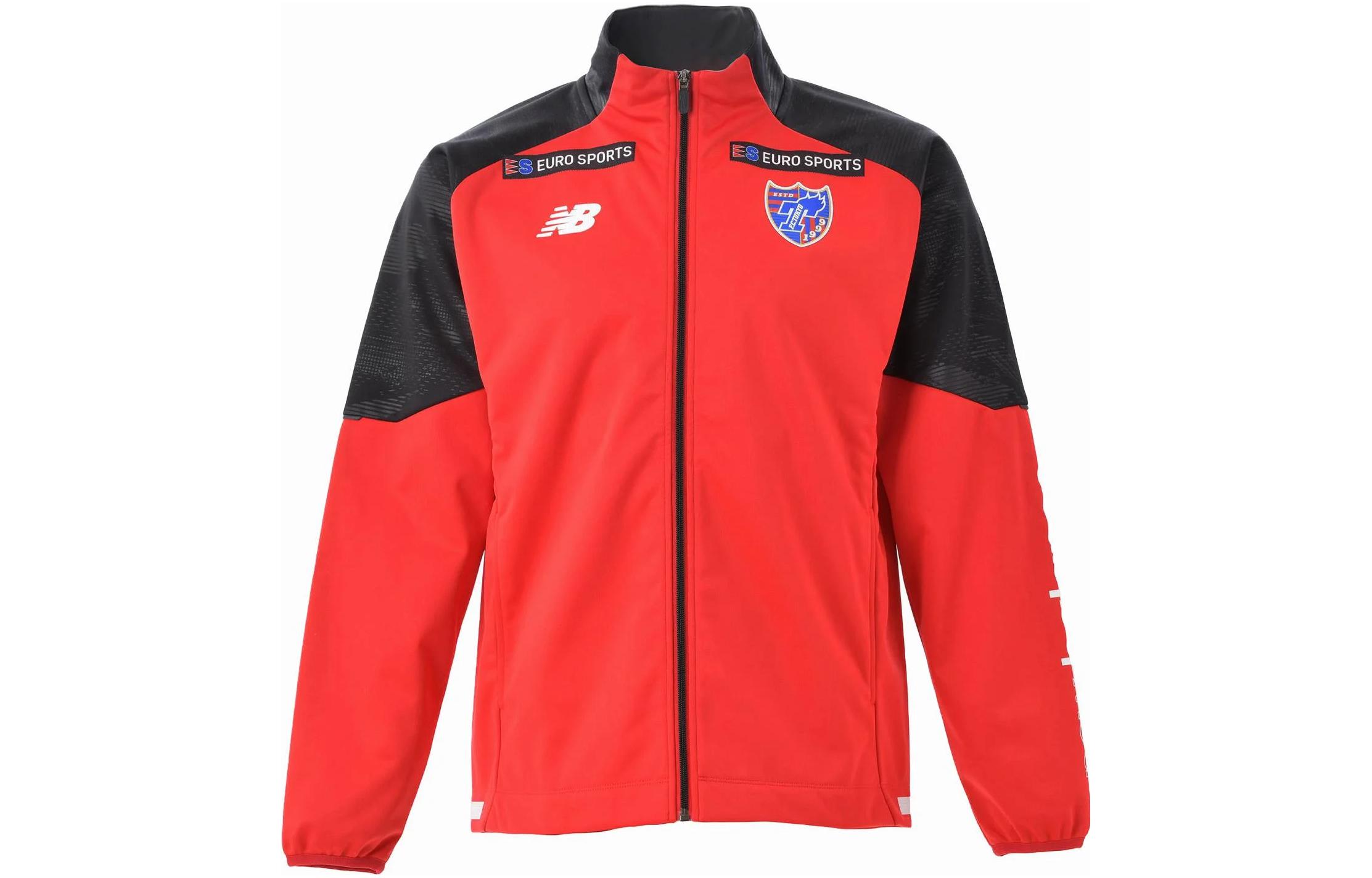 New Balance FW22 Multicolor Logo Print Red Stand Collar Jacket Men JMJF2330-RD