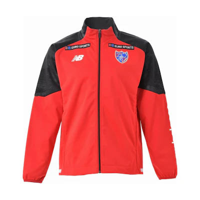New Balance FW22 Multicolor Logo Print Red Stand Collar Jacket Men JMJF2330-RD