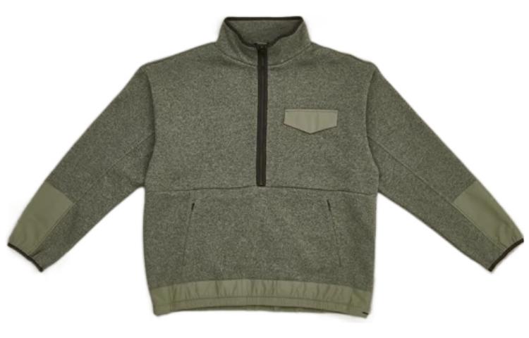 New Balance FW22 Solid Color Half-Zip Pullover Sweatshirt Green AMT25005-DRC