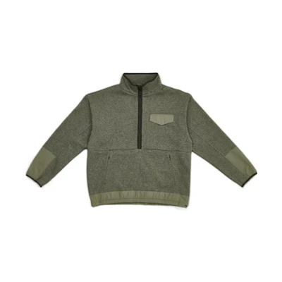 New Balance FW22 Solid Color Half-Zip Pullover Sweatshirt Green AMT25005-DRC