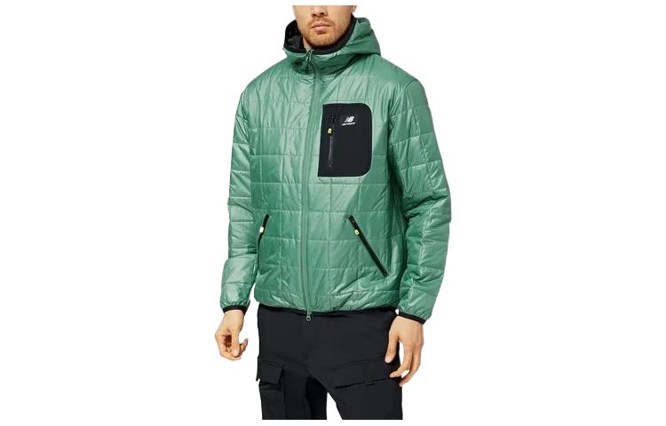 New Balance FW22 Solid Logo Printed Zip Hoodie Jacket Men’s Green MJ23502-JD