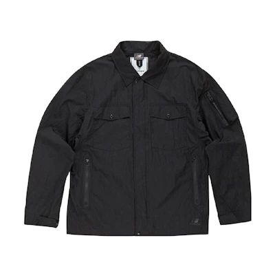 New Balance FW22 Solid Single-Breasted Collar Jacket Unisex Black NBNJB4L313-19