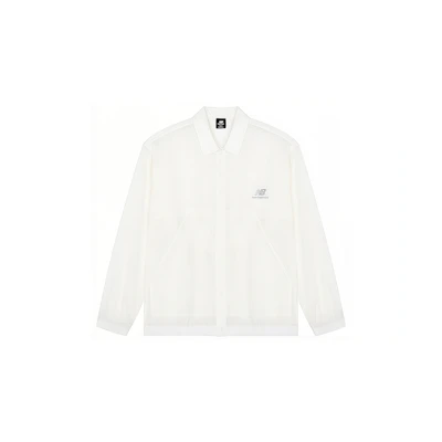 New Balance FW22 White Minimalist Casual Shirt Collar Jacket AMJ23301-PAY
