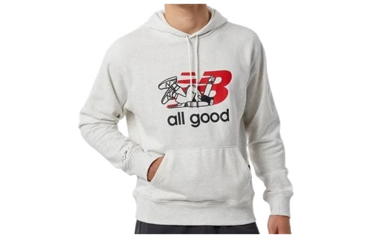 New Balance FW22 White Solid Pattern Print Hoodie MT23552-SAH