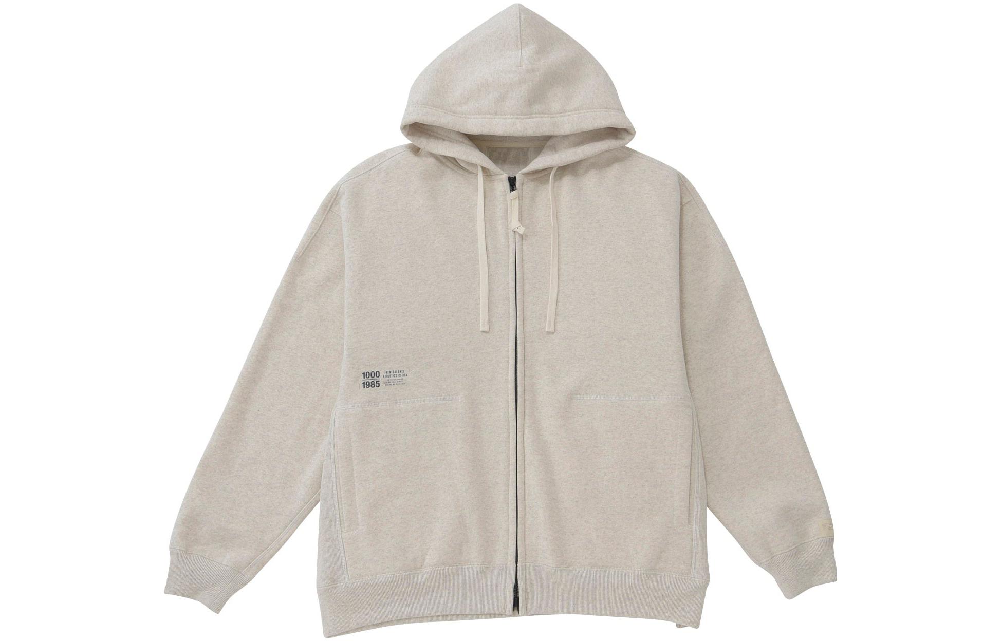 New Balance FW23 1000 Oversized Zip Hoodie Oatmeal Color AMJ35101-OT