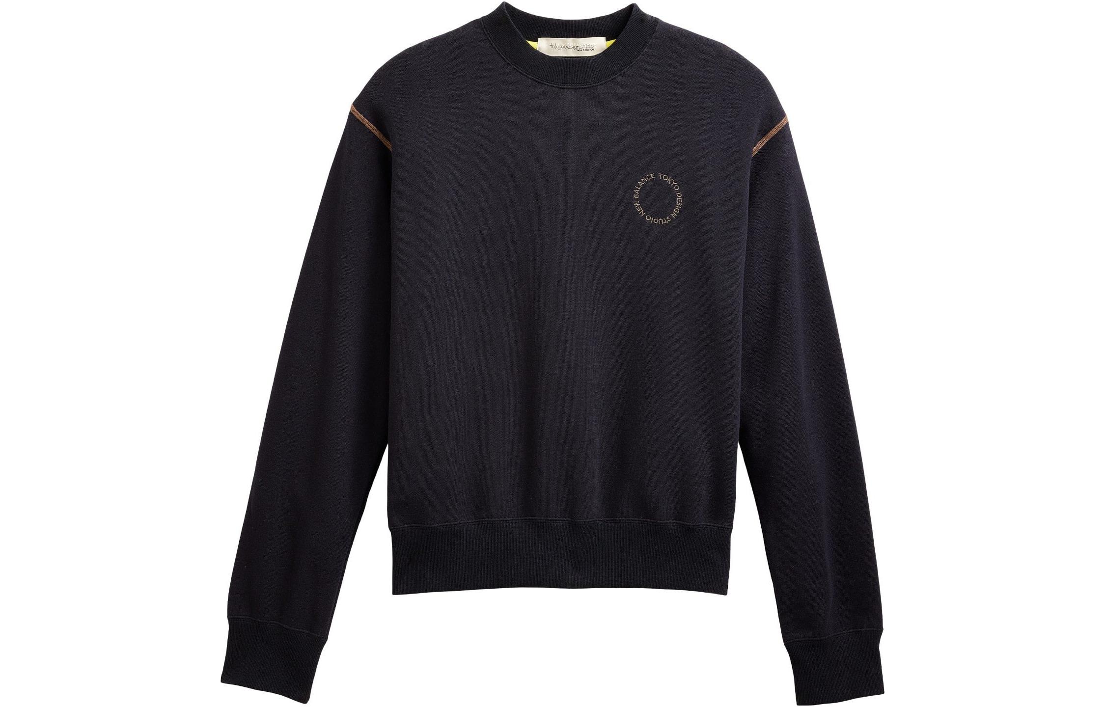 New Balance FW23 Tokyo Design Studio Unisex Black Crewneck Pullover Sweatshirt UT35190-BK