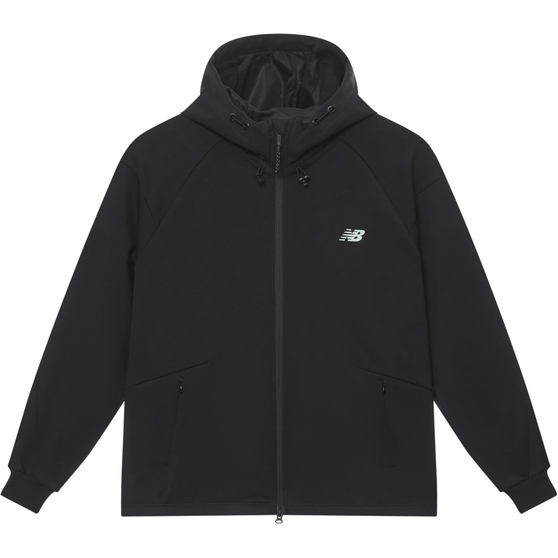New Balance FW24 Black Logo Pocket Relaxed Fit Hoodie Jacket男女款 MDE33251-BK