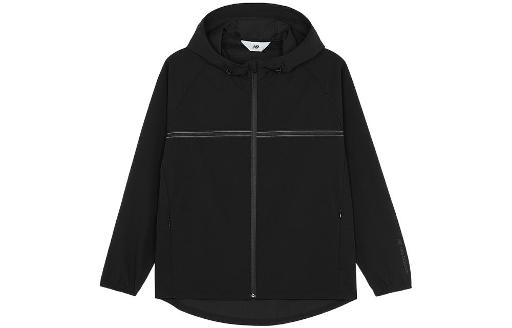 New Balance Geometric Print Hooded Zip Jacket Black JMJL2216-BK