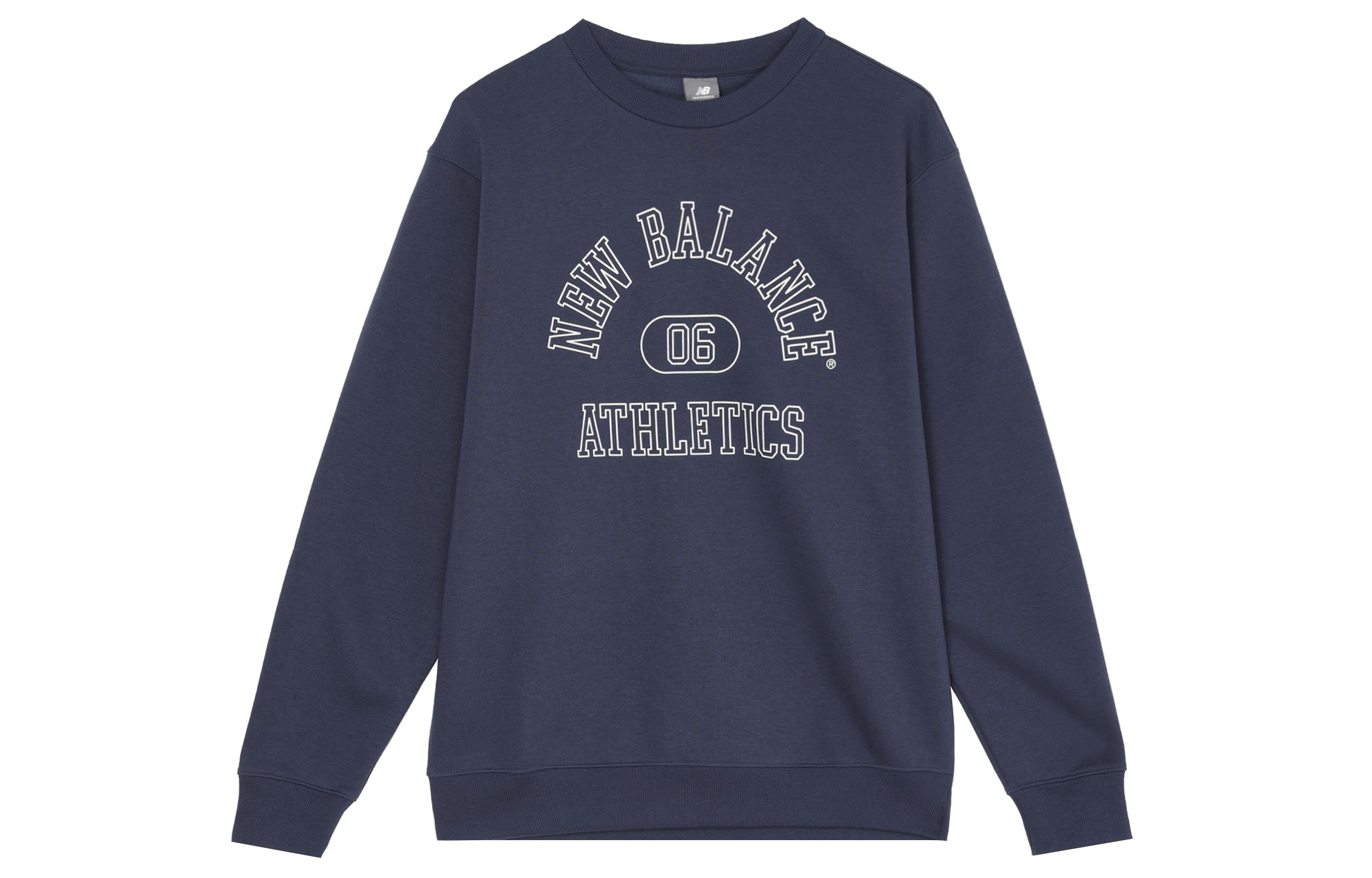 New Balance Graphic French Terry Logo Print Navy Blue Crewneck Sweatshirt Mens MT43507-NNY
