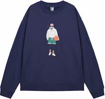 New Balance Graphic Oversized Crewneck Sweatshirt Navy Blue MT41538-NNY New Balance Graphic Oversized Crewneck Sweatshirt Navy Blue MT41538-NNY