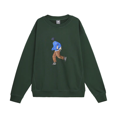New Balance Graphic Print Green Crewneck Long-Sleeve Sweatshirt Men MT41538-NWG