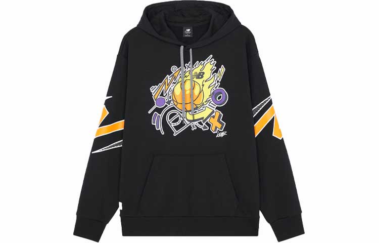 New Balance Graphic Print Knit Hoodie Black MT13583-BK
