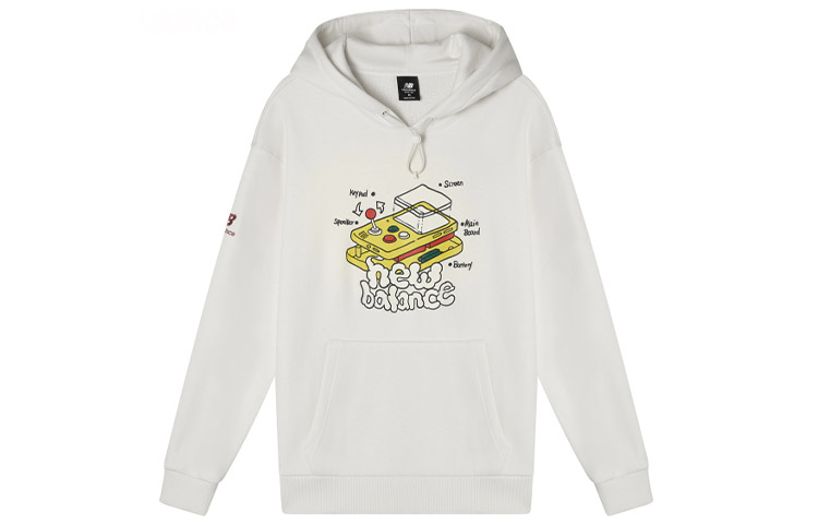 New Balance Graphic Print Pullover Hoodie White AMT11336-IV