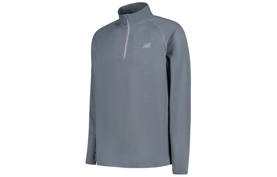 New Balance Gray Half-Zip High Collar Sports Jacket MT41083-AG