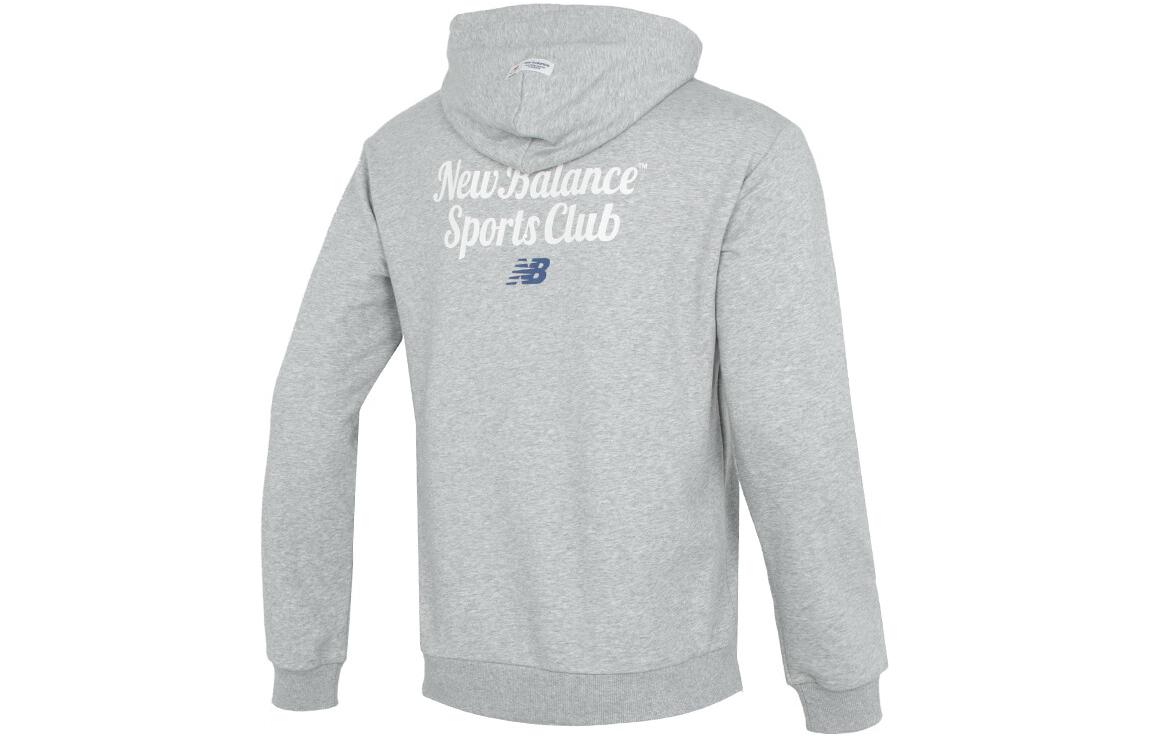 New Balance Gray Hoodie with Back Letter Print 5CD38131-MGR