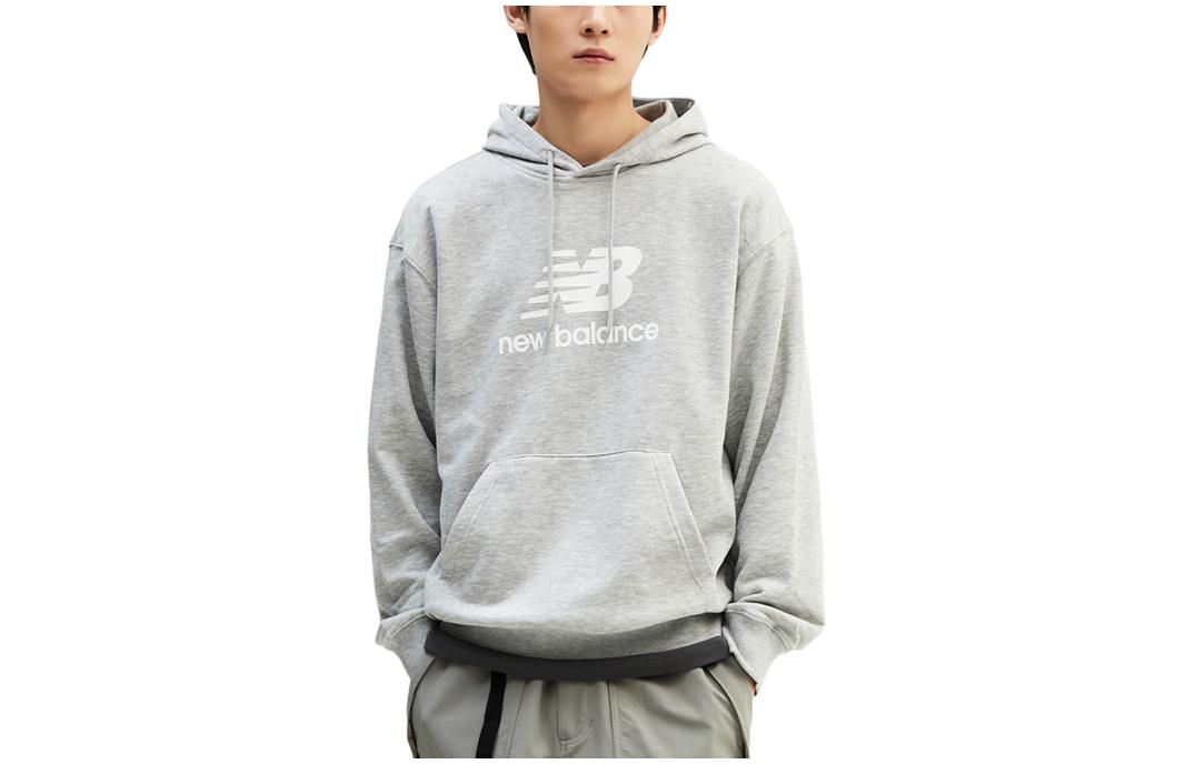 New Balance Gray Hoodie with Letter Print Design NBN0E2S031-15