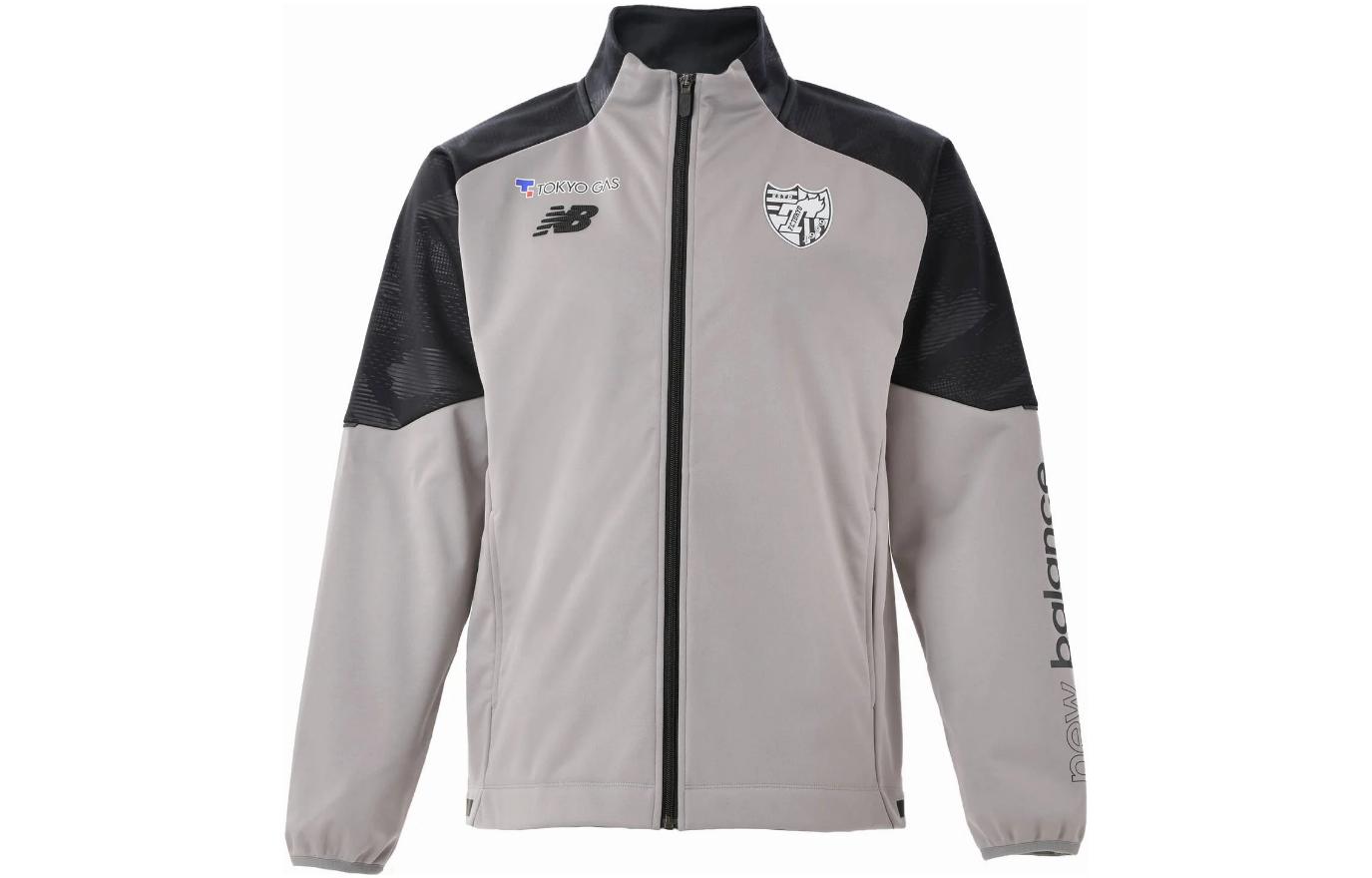 New Balance Gray Jacket with Stand Collar and Logo Print JMJF2330-GR