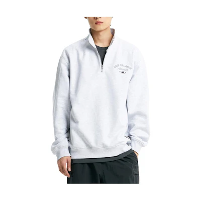 New Balance Gray Letter Logo Stand Collar Long-Sleeve Sweatshirt NBNCD41913-16