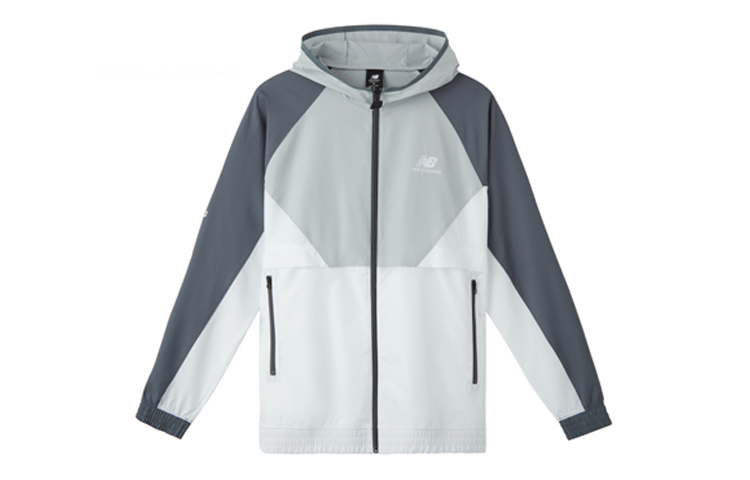 New Balance Gray Patchwork Hooded Casual Jacket AMJ03502-LED