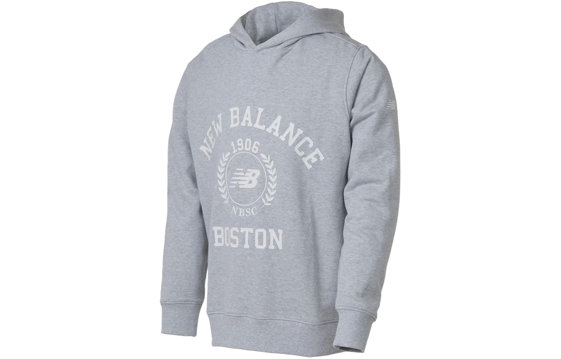 New Balance Gray Pullover Hoodie with Letter & Number Print AMT34313-SEY