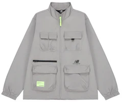 New Balance Gray Retro Outdoor Multi-Pocket Jacket with Stand Collar AMJ21368-MHD New Balance Gray Retro Outdoor Multi-Pocket Jacket with Stand Collar AMJ21368-MHD
