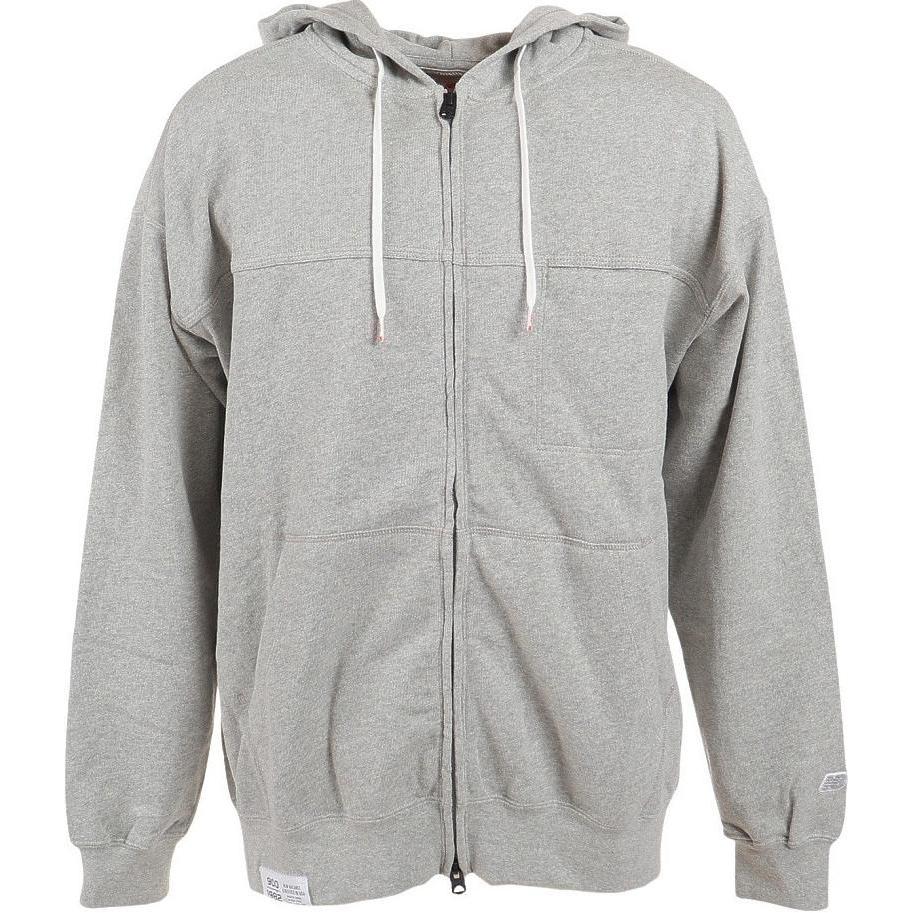 New Balance Gray Slim-Fit Hoodie Jacket with Drawstrings AMJ25065-HGR