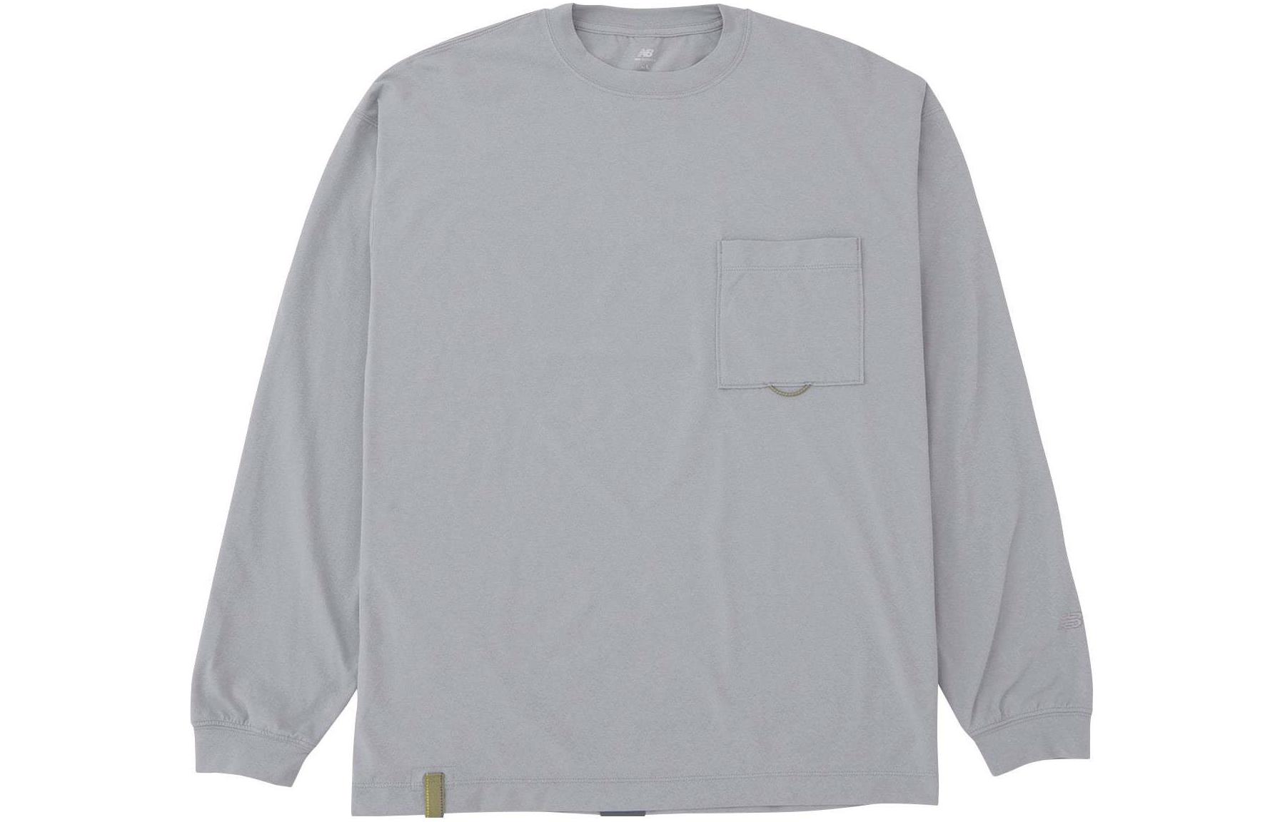 New Balance Gray Solid Color Crewneck Pullover Long Sleeve Sweatshirt AMT45018-YST