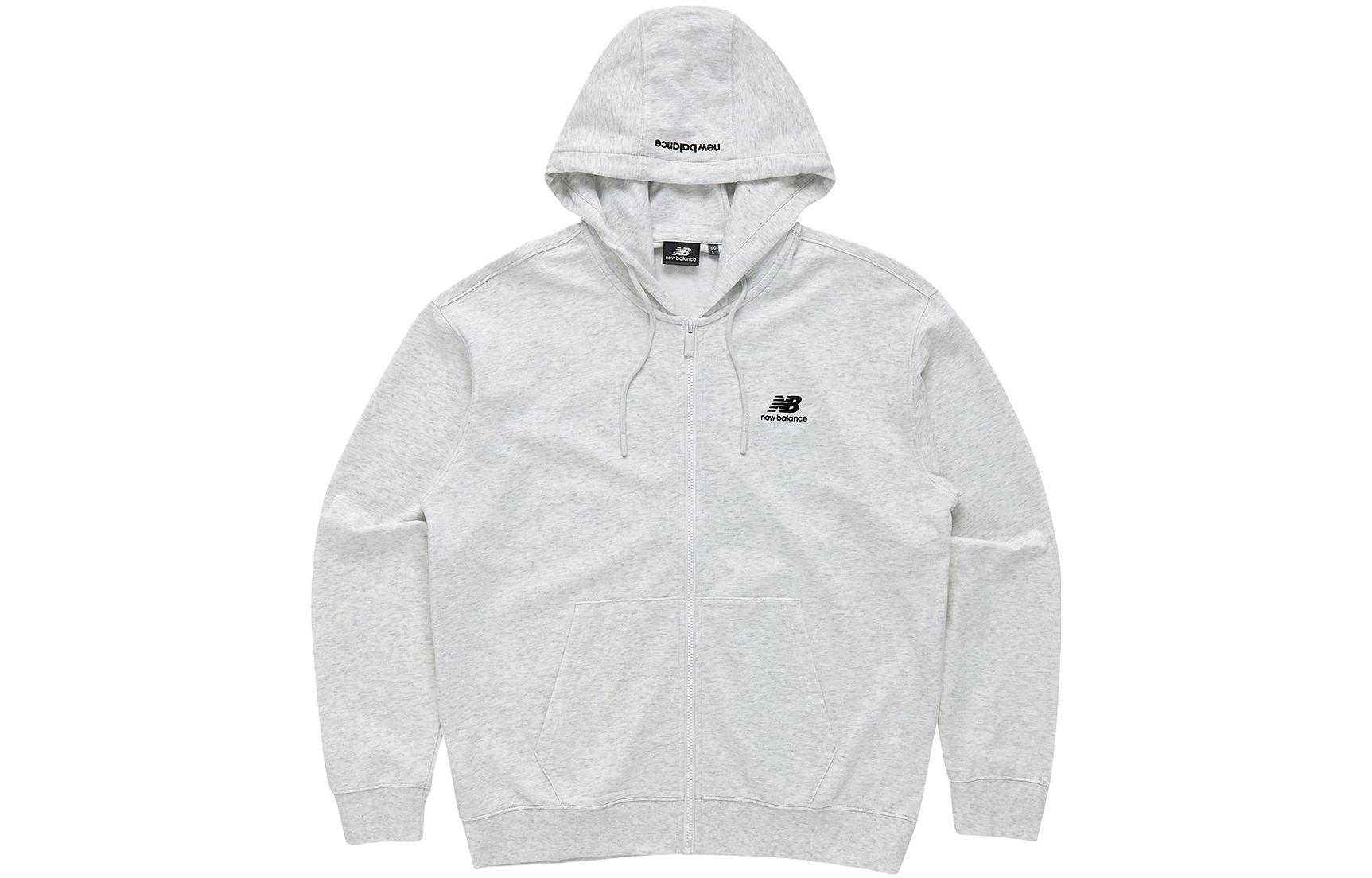 New Balance Gray Solid Color Hooded Zip-Up Sweatshirt NBMDD21013