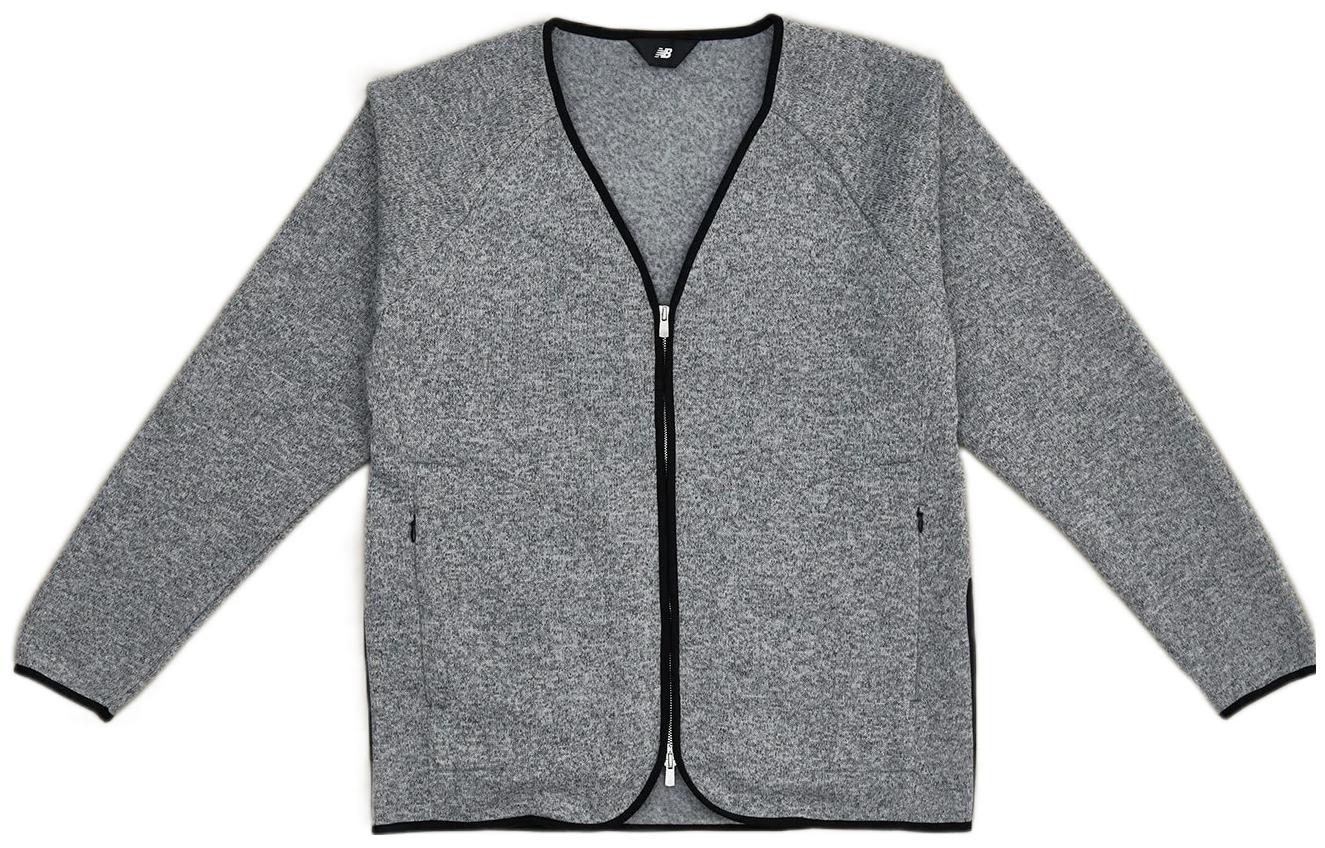 New Balance Gray V-Neck Zipper Patchwork Casual Jacket AMJ25006-DG2