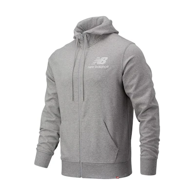 New Balance Gray Zip Hoodie with Solid Letter Print Design MJ03558-AG