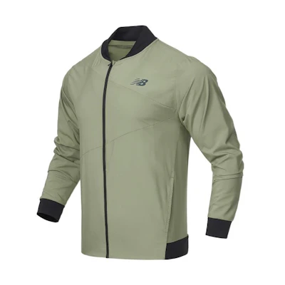 New Balance Green Casual Woven Jacket with Zipper AMJ21010-OLF