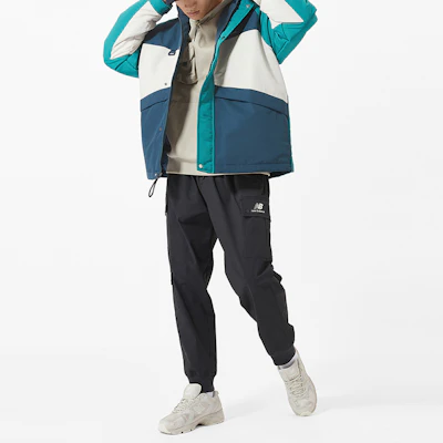 New Balance Green Colorblock Hooded Puffer Jacket Winter Unisex Style AMJ13330-NML Shop New Balance Green Colorblock Hooded Puffer Jacket Winter Unisex Style AMJ13330-NML