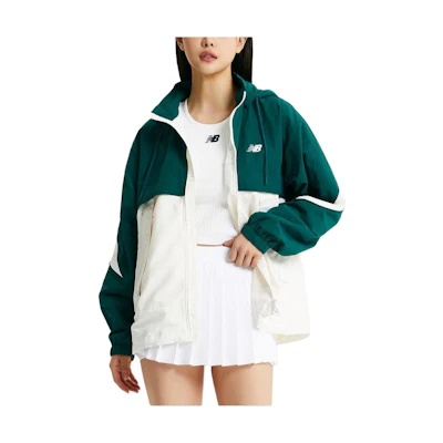 New Balance Green Colorblock Zip Hoodie Jacket Unisex NBNAE22243-62