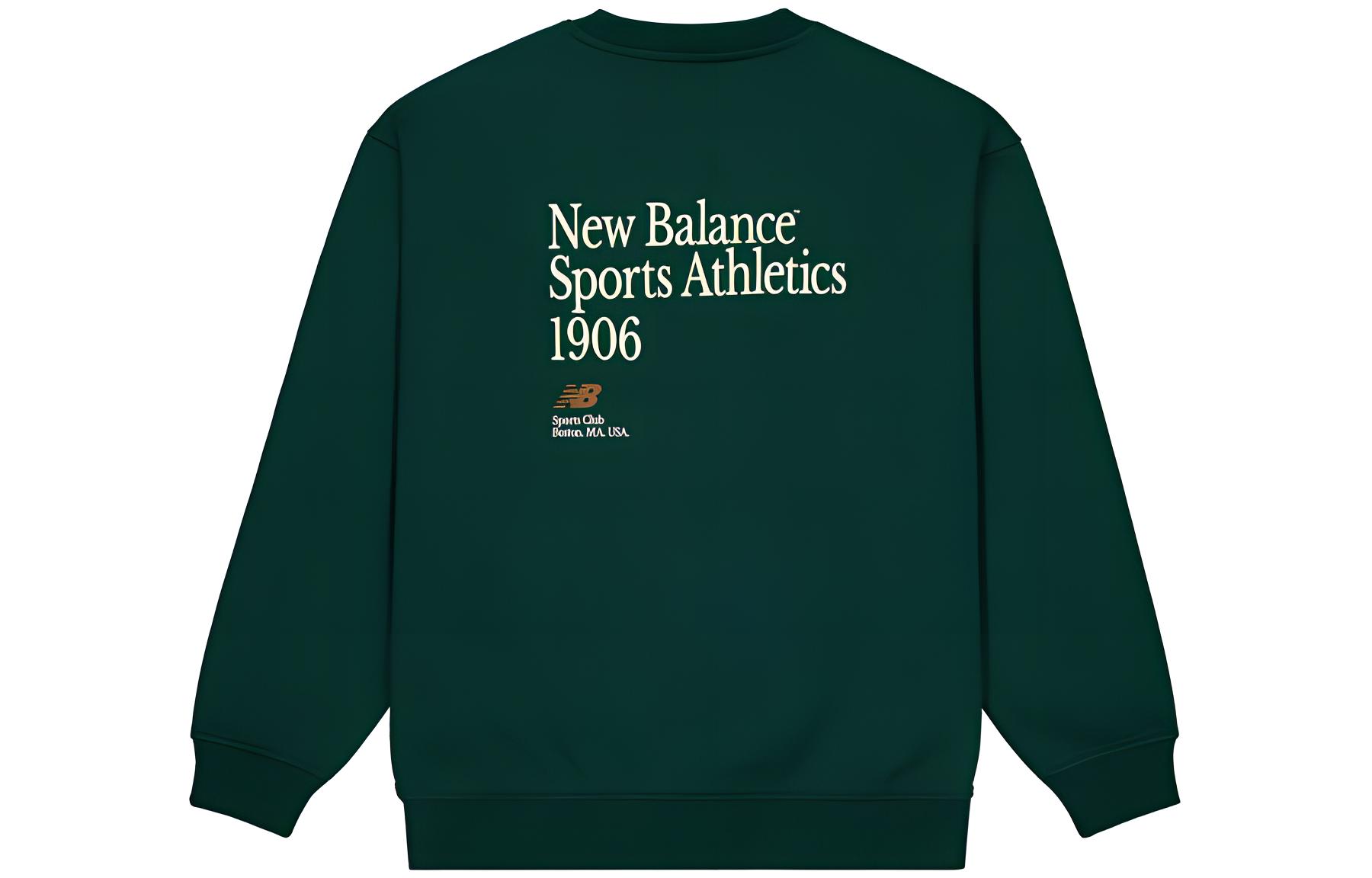 New Balance Green Crewneck Sweatshirt with Back Letter Print NCD42081-HT