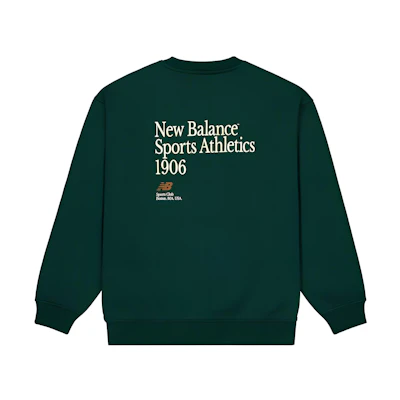 New Balance Green Crewneck Sweatshirt with Back Letter Print NCD42081-HT