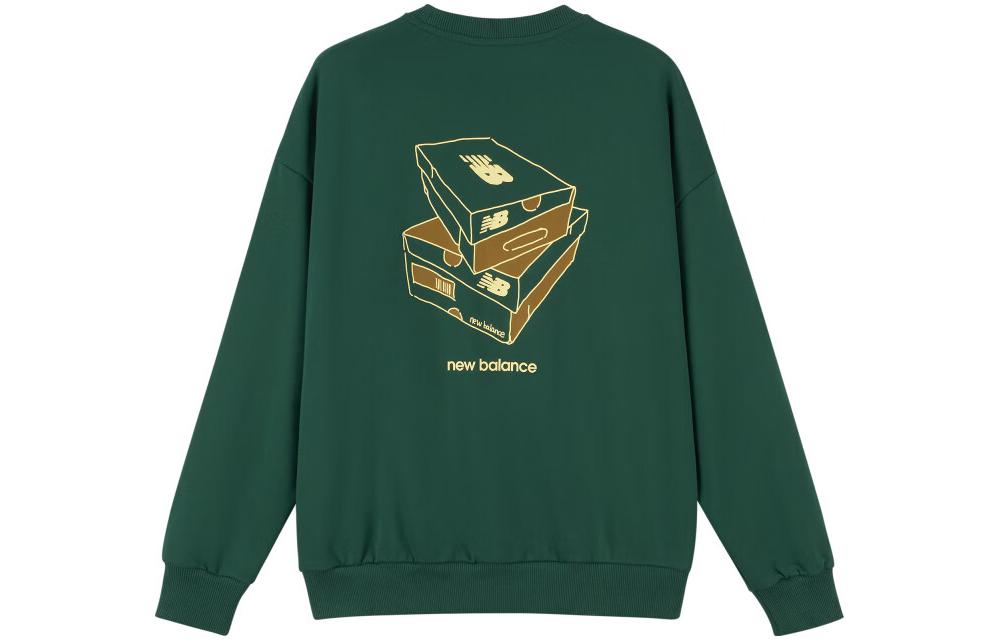 New Balance Green Crewneck Sweatshirt with Back Letter Print AMT33365-NWG