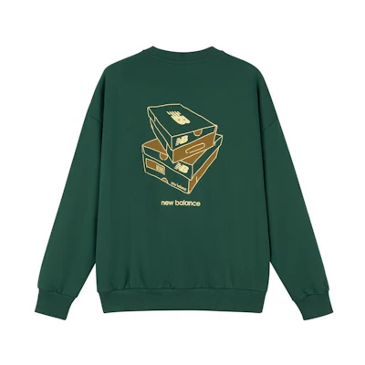 New Balance Green Crewneck Sweatshirt with Back Letter Print AMT33365-NWG