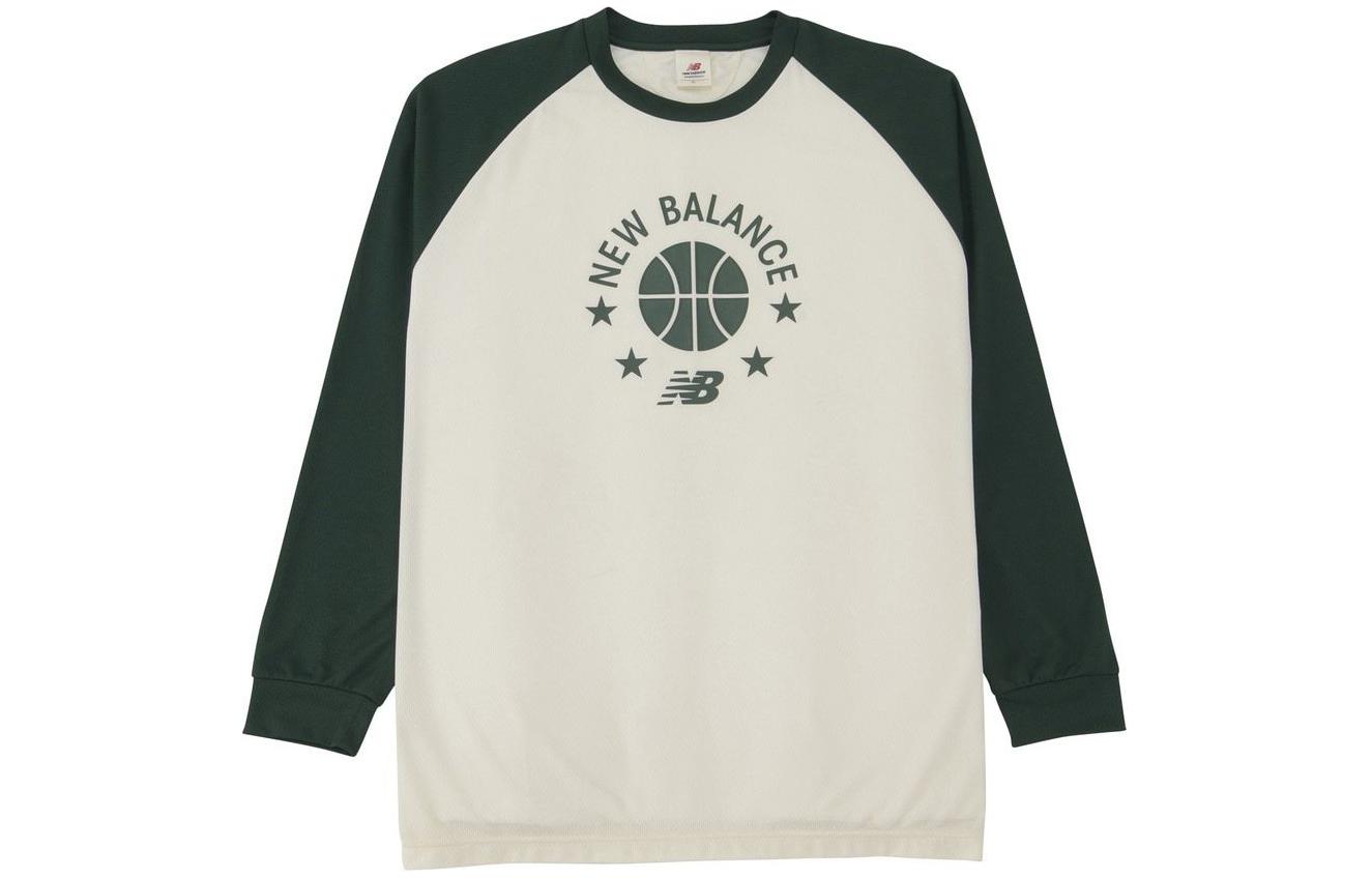 New Balance Green Crewneck Sweatshirt with Colorblock Logo Print AMT35183-NWG