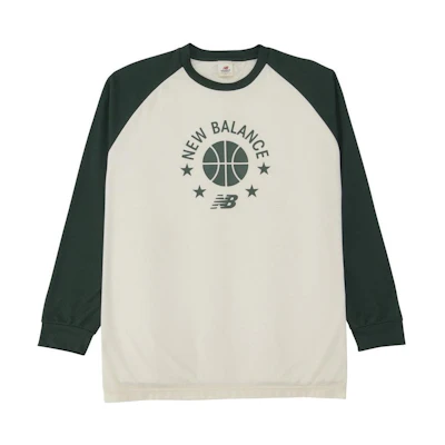New Balance Green Crewneck Sweatshirt with Colorblock Logo Print AMT35183-NWG
