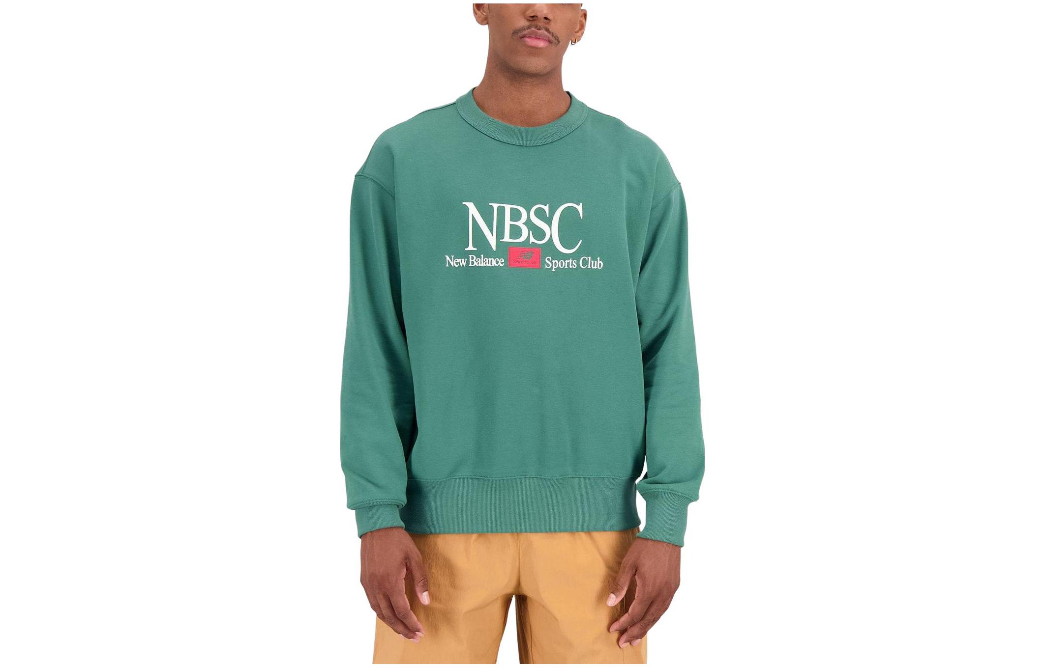New Balance Green Crewneck Sweatshirt with Letter Print Design MT31556-TFN