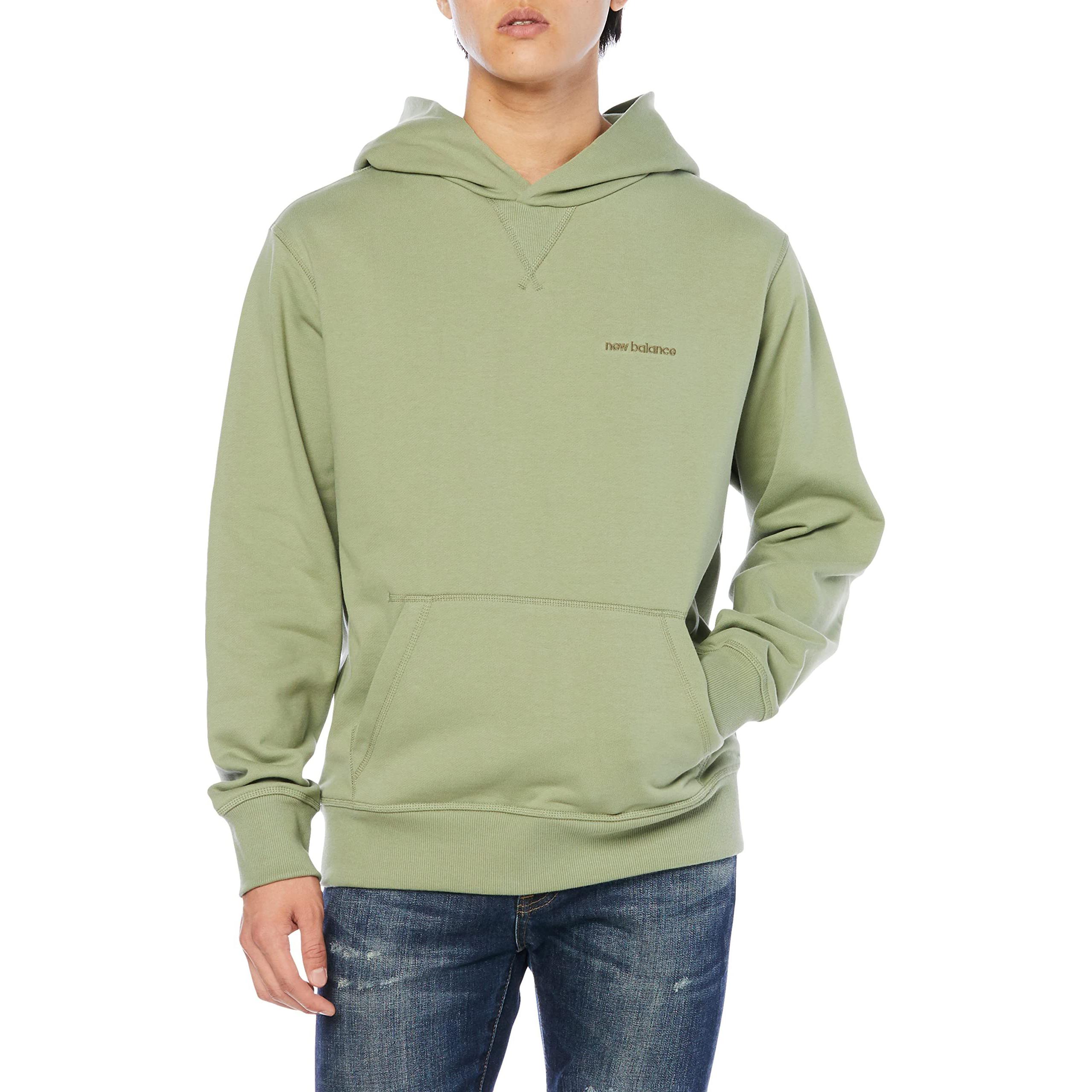 New Balance Green Embroidered Logo Long Sleeve Hoodie AMT23565-OLF