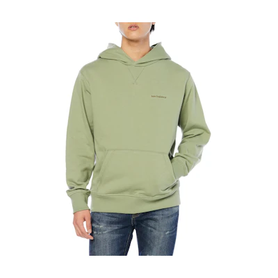 New Balance Green Embroidered Logo Long Sleeve Hoodie AMT23565-OLF