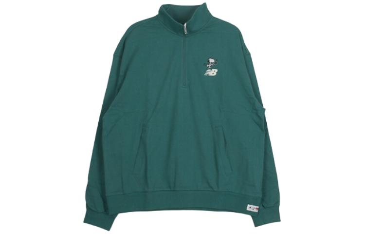 New Balance Green Letter Logo Print Long-Sleeve Mock Neck Sweatshirt NBNCC2L023-40