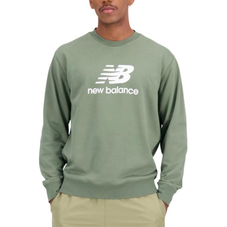 New Balance Green Letter Print Crewneck Long Sleeve Sweatshirt MT31538D-ON