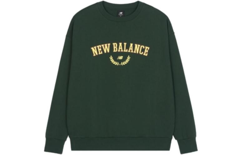New Balance Green Logo Print Crewneck Casual Long Sleeve Sweatshirt AMT31309-JUE