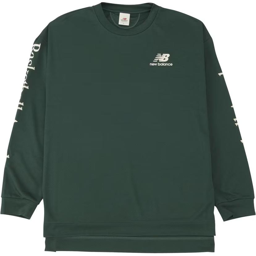 New Balance Green Logo Print Crewneck Long Sleeve Sweatshirt AMT35181-NWG
