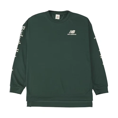 New Balance Green Logo Print Crewneck Long Sleeve Sweatshirt AMT35181-NWG