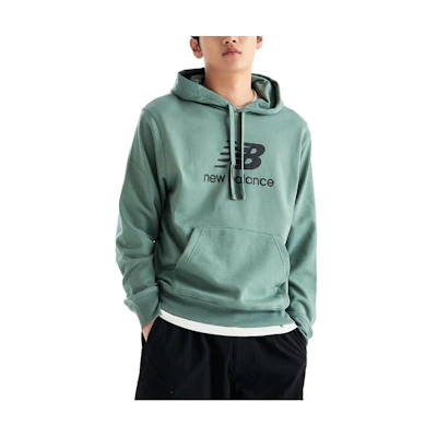 New Balance Green Logo Print Loose Fit Hoodie NBN0D4S021-40