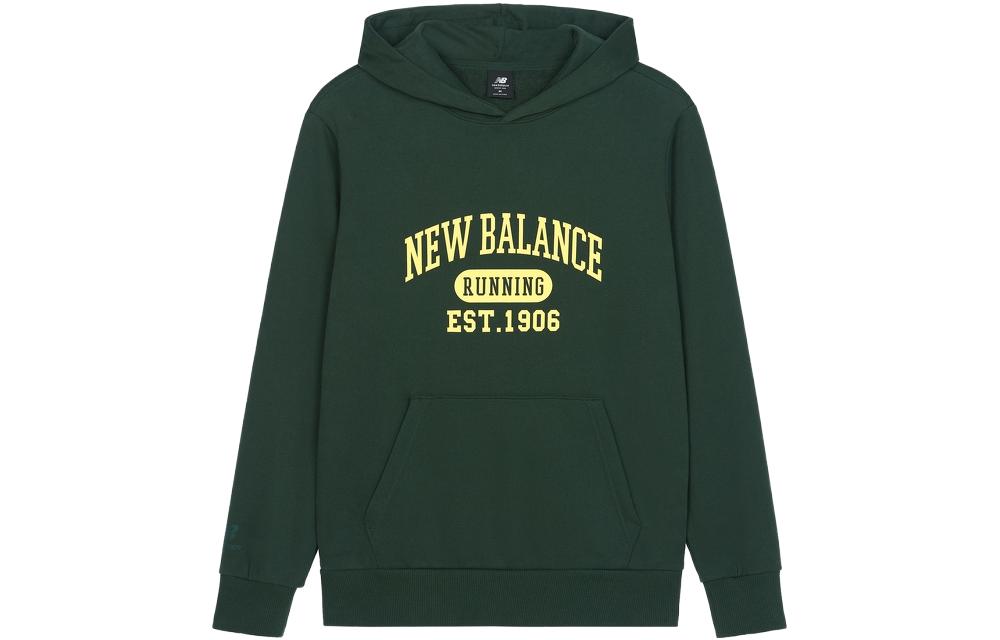 New Balance Green Logo Print Pullover Hoodie Unisex Casual Wear AMT31313-JUE
