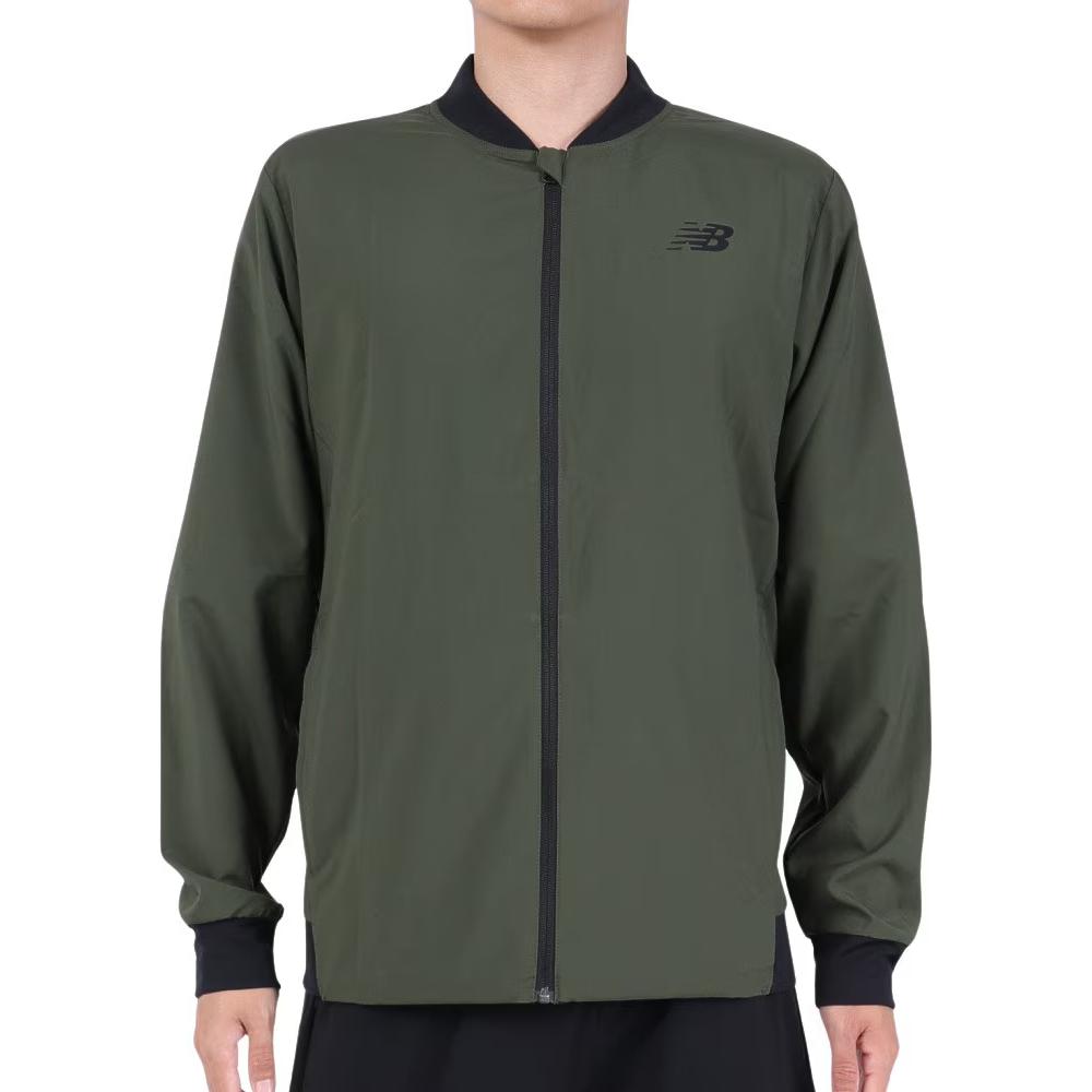 New Balance Green Logo Printed Zip-Up Jacket Long Sleeve MJ31017-KOU